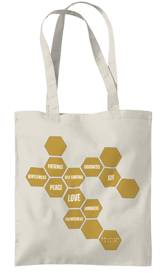 Week day Tote Bag - Fruits of the Spirit with Mustard Design