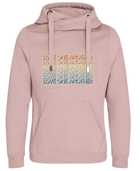 Love One Another Cross Neck Hoodie