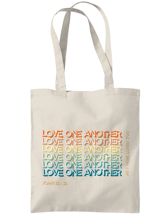 Weekday Tote Bag with Love One Another Design